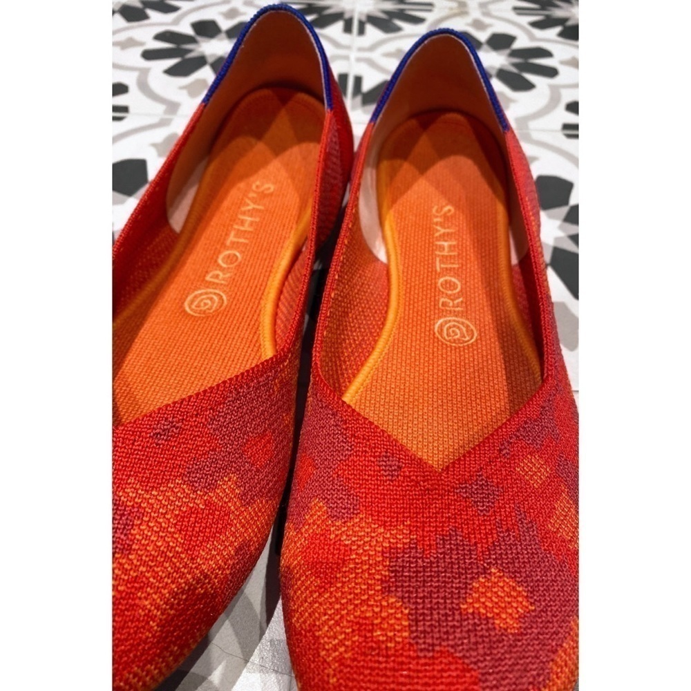 Rothy's Red Botanicamo Rounded Toe Ballet Flats - Picture 4 of 13
